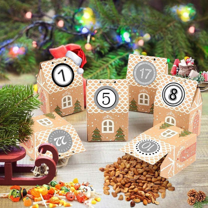 DIY Adventskalender Häuser 24 Stk. zum Befüllen Schwarz