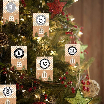 DIY Adventskalender Häuser 24 Stk. zum Befüllen Schwarz