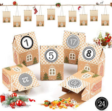 Adventskalender Häuser Bastelboxen Schwarz, 24 DIY Schachteln