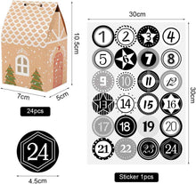 DIY Adventskalender Häuser 24 Stk. zum Befüllen Schwarz