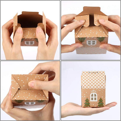 Adventskalender Häuser Bastelboxen Schwarz, 24 DIY Schachteln