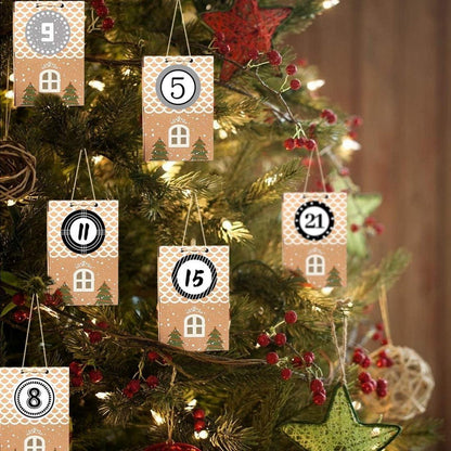 Adventskalender zum Befüllen 24 DIY Häuser Weihnachten Schwarz