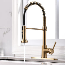 Goldene Küchenarmatur mit 360° Drehung & Spray-Funktion
