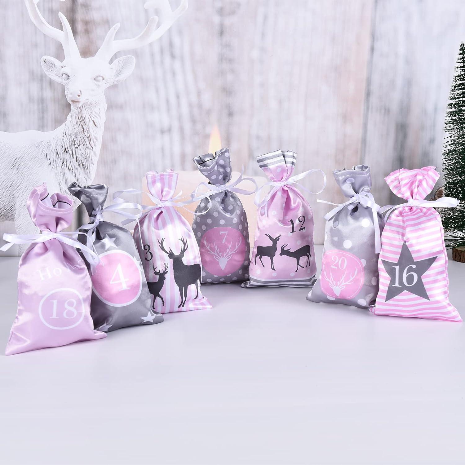 Adventskalender zum Befüllen 24 Stoffsäckchen Weihnachtskalender DIY