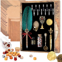 Vintage Schreibfeder Set mit Tinte und Wachssiegel