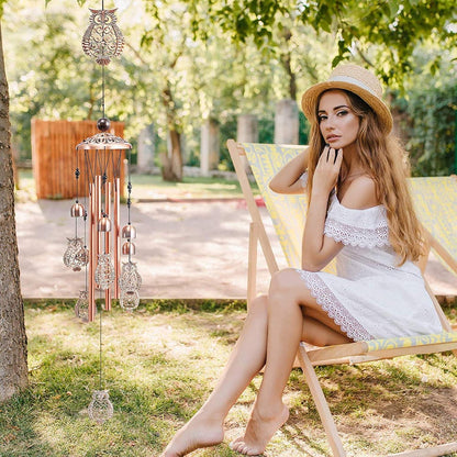 Eule Metall Windspiel Glocke Garten und Balkon Dekoration