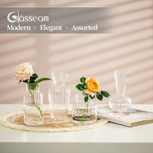 Vintage Mini Vasen Set 8 teilig mit Glas Blumenvase Hochzeit