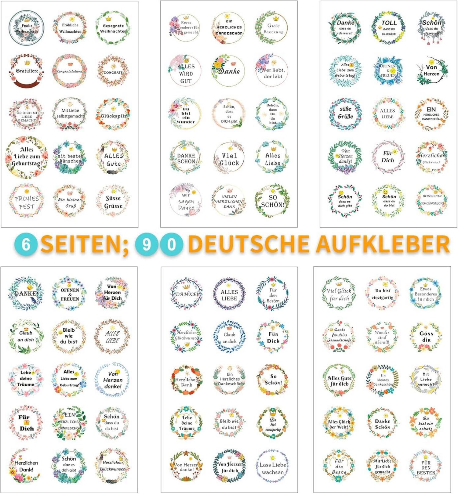 40x Kraftpapiertüten Braun mit 90 Aufklebern - Geschenktüten Papier