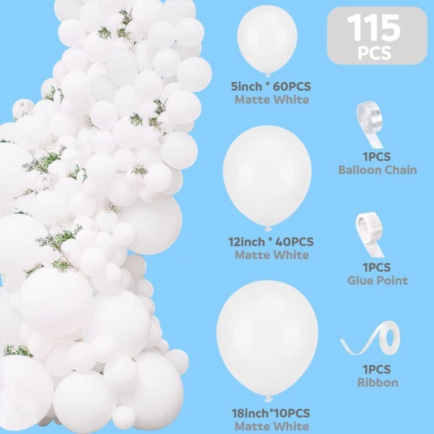 Weiße Luftballon-Girlande Hochzeit 18 Zoll Premium Helium