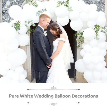 Weiße Luftballon Girlande Deko Set 18 Zoll Premium Hochzeit JGA Taufe Geburtstag