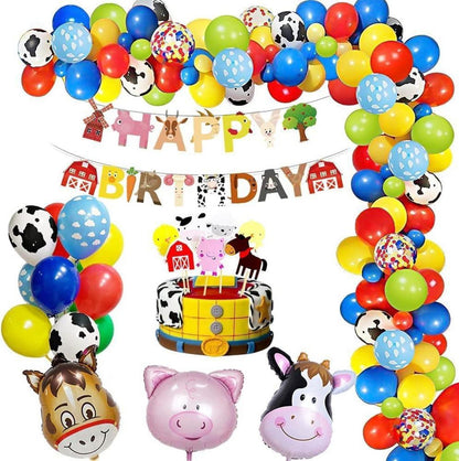 Bauernhof Geburtstagsdeko Set Tier Party Deko Luftballons Banner