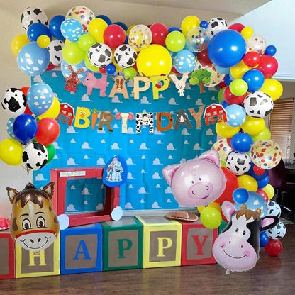 Bauernhof Geburtstagsdeko Set Kinder Party Luftballons Banner