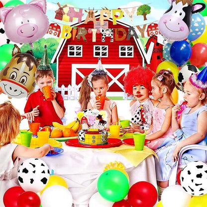 Bauernhof Geburtstagsdeko Set Kinder Party Luftballons Banner