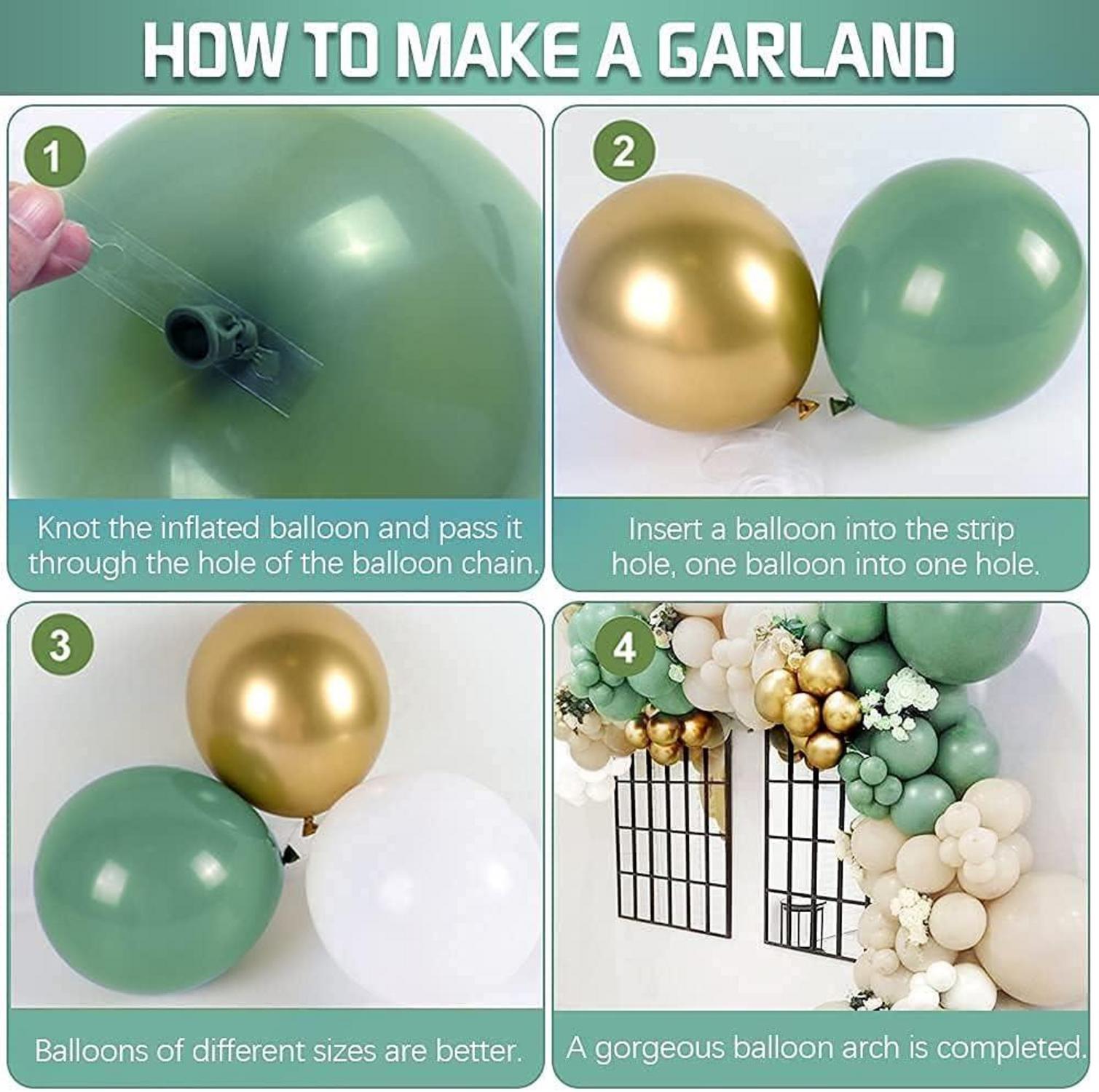 Hochwertige Avocado Grün Ballon Girlande Set 102 Stück