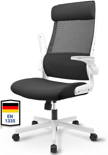 Ergonomischer Bürostuhl Mesh Schwarz verstellbare Armlehnen