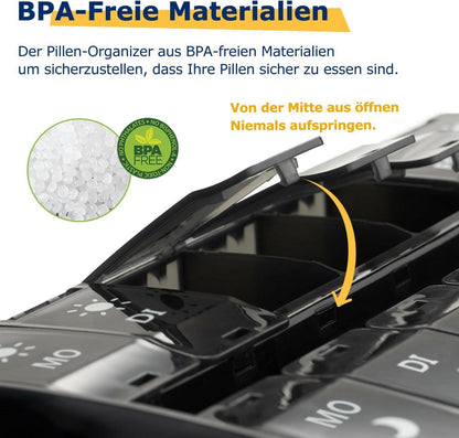 XL Pillen-Organizer 7 Tage 2 mal Tag PM Pillendose 14 Fächer