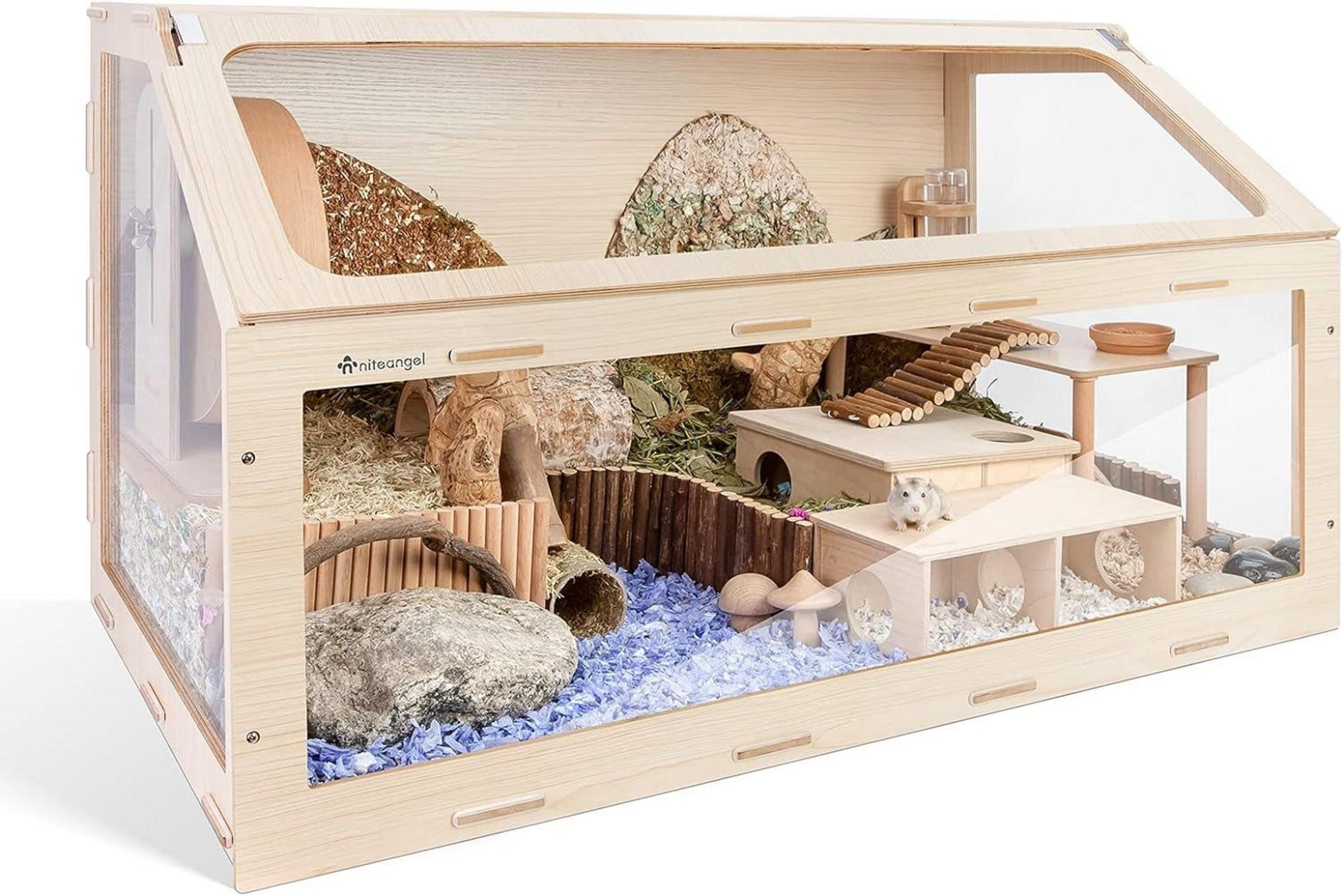Hamsterkäfig Niteangel Vista mit schräger Öffnung MDF Aspen2957cm