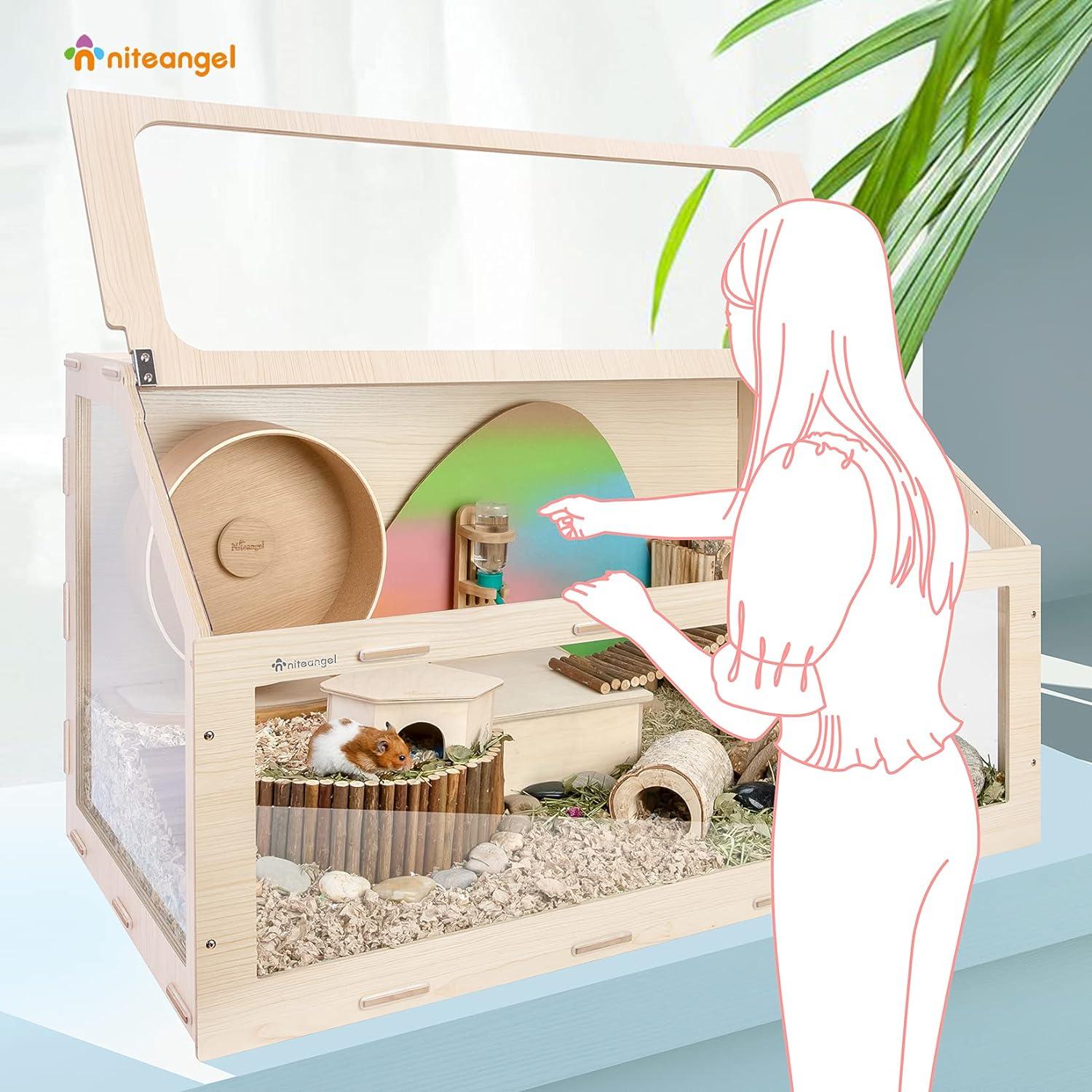 Niteangel Vista Hamsterkäfig MDF Aspen Kleintierkäfig für syrische Zwerghamster (M) 103.4 x 57.7 x 58.2cm (L) 119.6 x 57.7 x 68.3cm