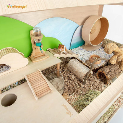 Niteangel Vista Hamsterkäfig MDF Aspen Kleintierkäfig für