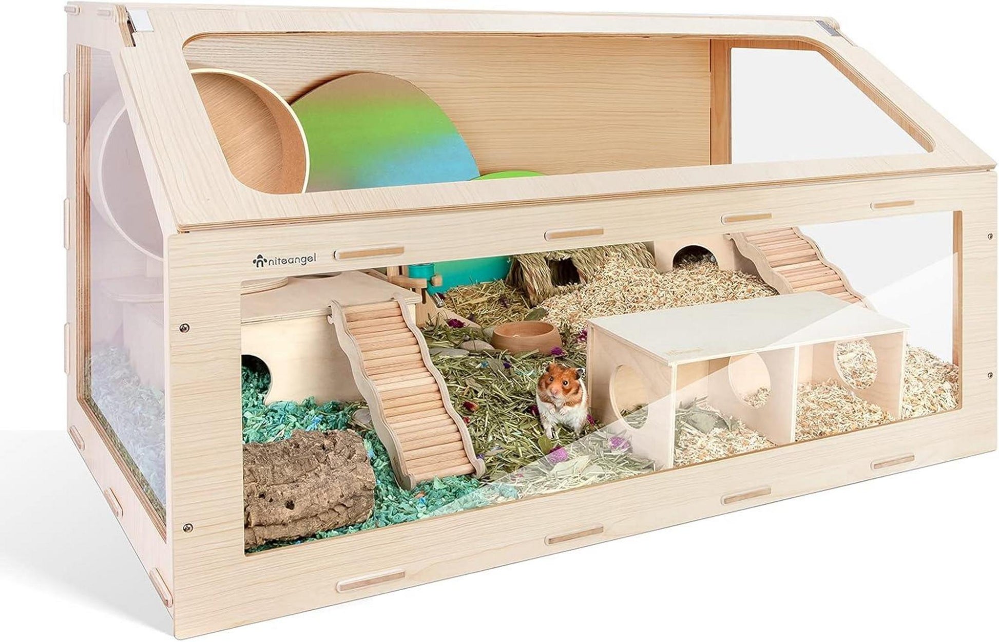 Niteangel Vista Hamsterkäfig mit schräger Öffnung MDF Aspen