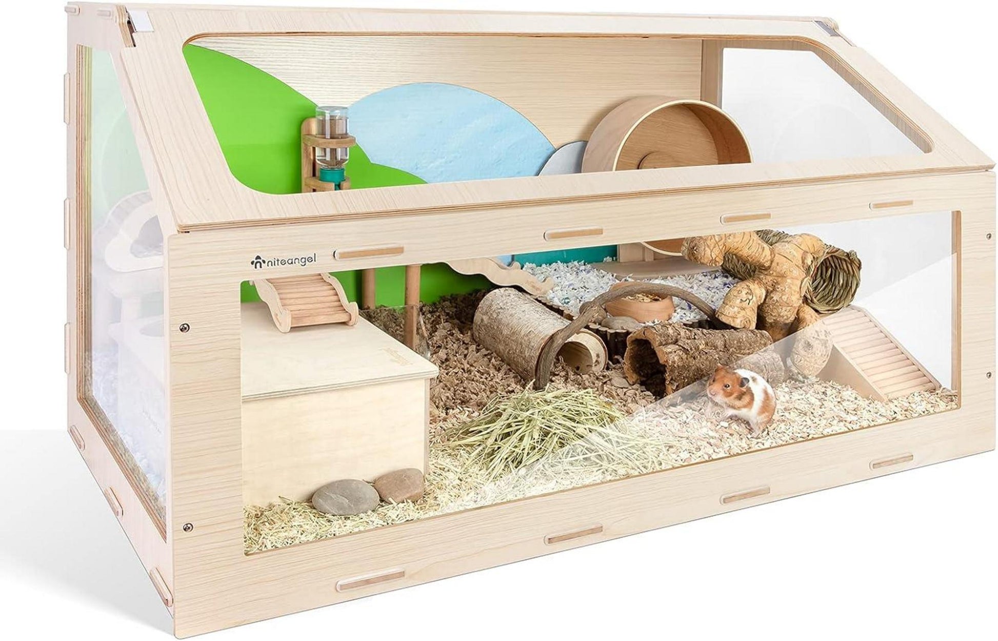 Niteangel Vista Hamsterkäfig mit schräger Öffnung MDF Aspen