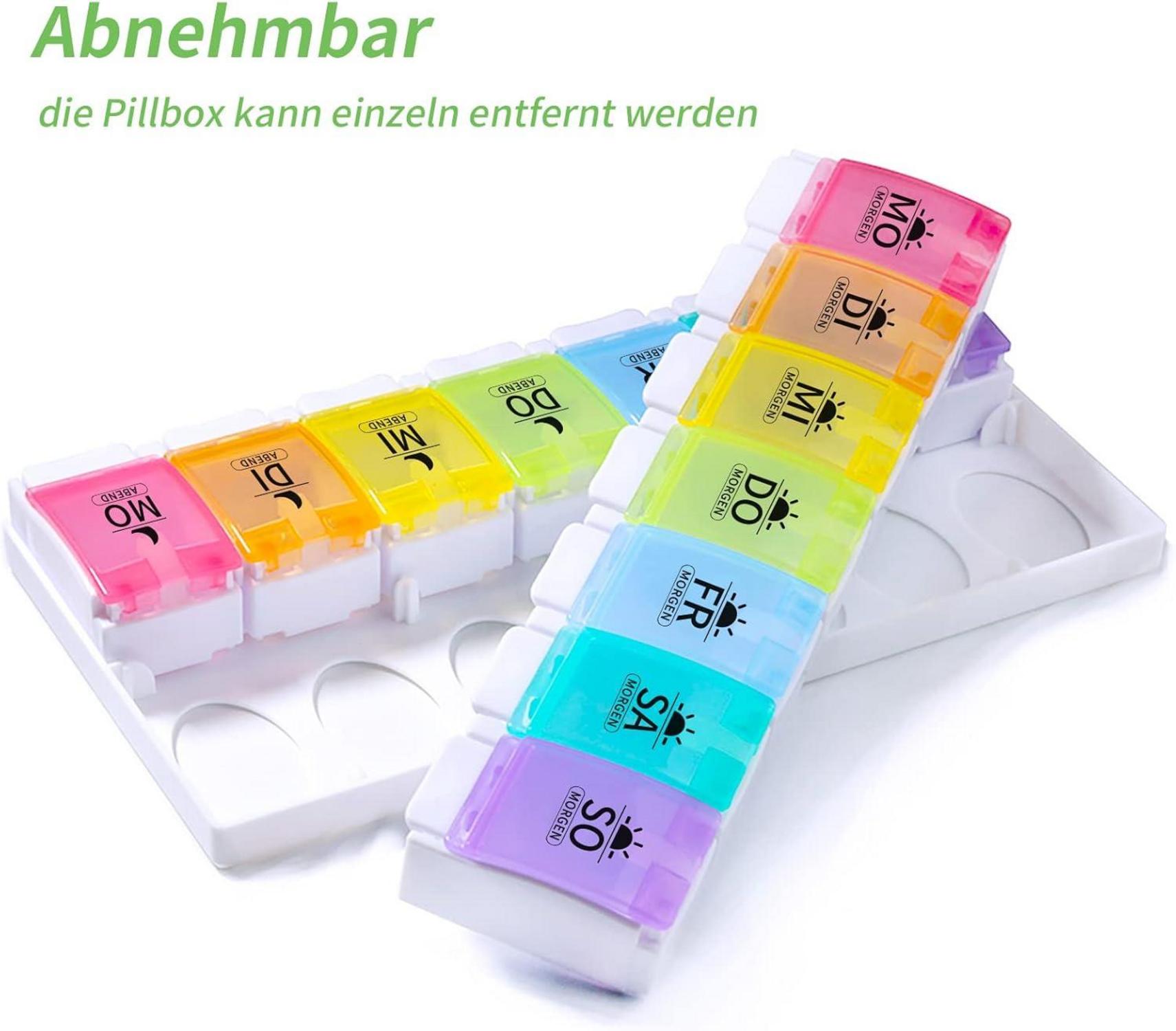 Tablettenbox 7 Tage Morgens Abends 14 Fächer Pillendose Pille