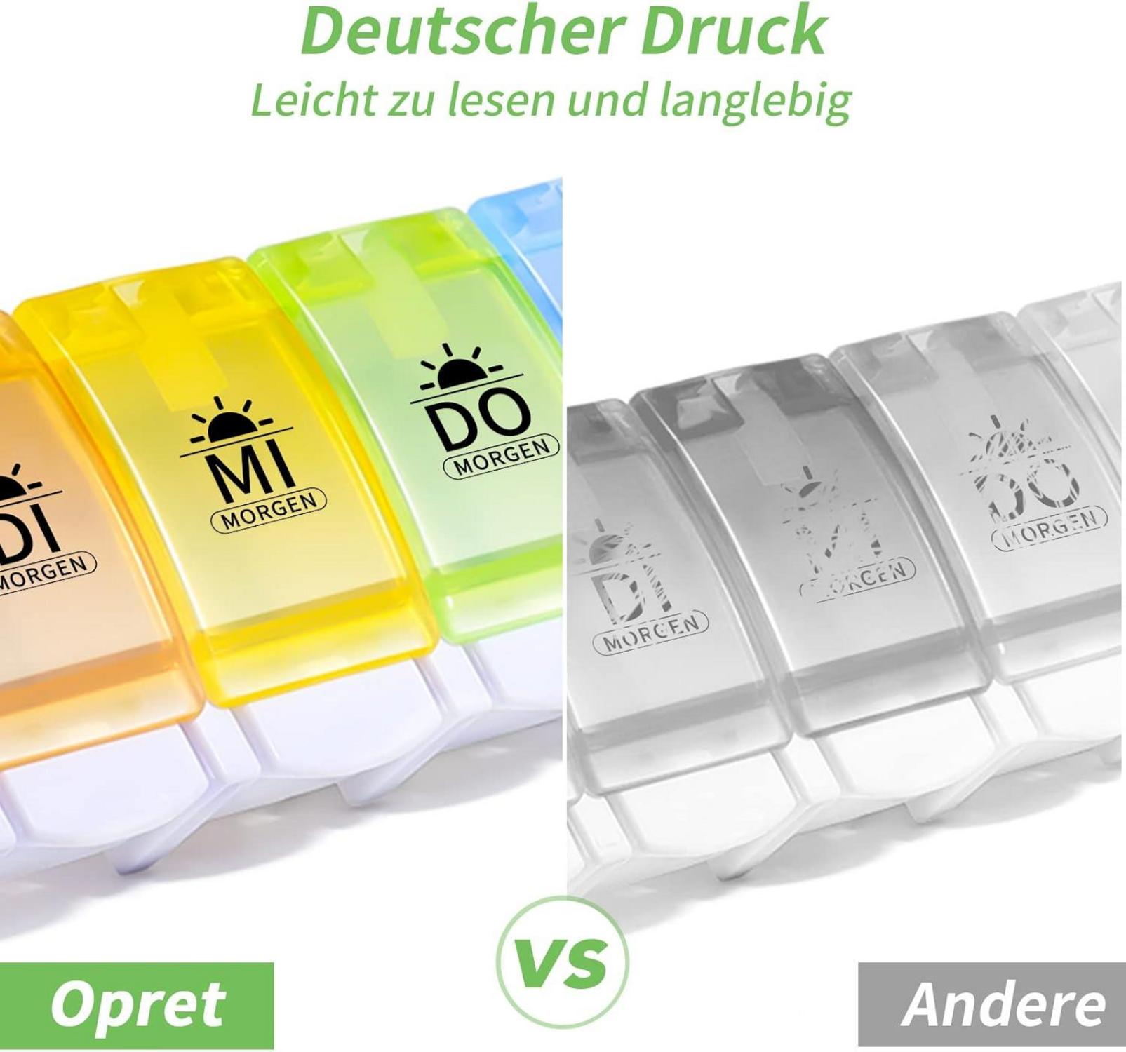 Tablettenbox 7 Tage Organizer Medikamenten Wochenbox 14 Fächer