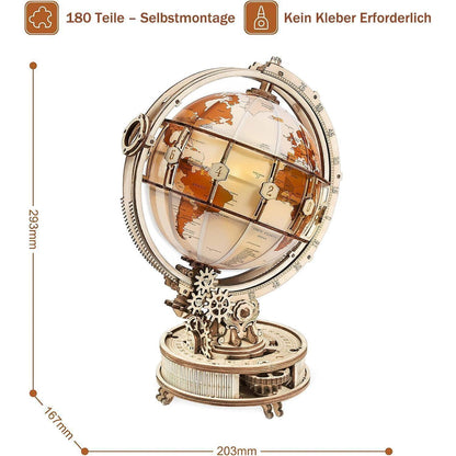 ROKR Holzpuzzle 3D Globus Modell Luminous Globe 180 Teile