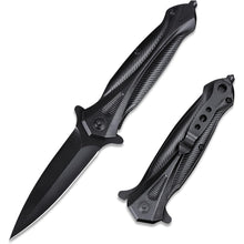 Schwarzes Klappmesser Taschenmesser mit Clip Einhandmesser