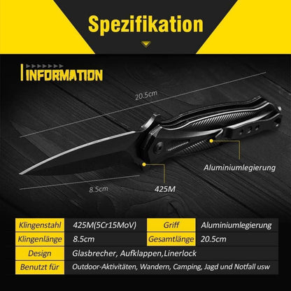 Schwarzes Klappmesser Taschenmesser mit Clip Einhandmesser