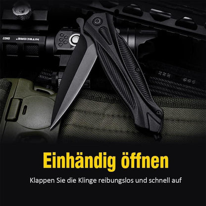 Schwarzes Klappmesser Taschenmesser mit Clip Einhandmesser