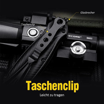 Schwarzes Klappmesser Taschenmesser mit Clip Einhandmesser