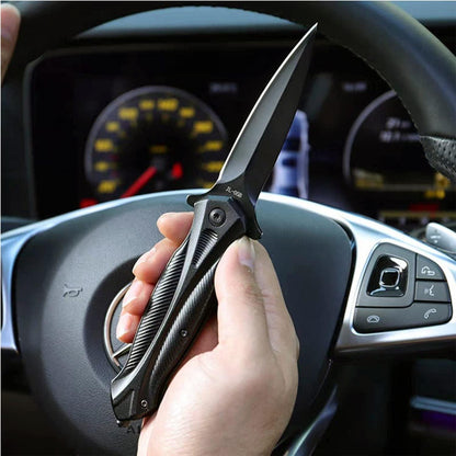 Schwarzes Klappmesser Taschenmesser mit Clip Einhandmesser