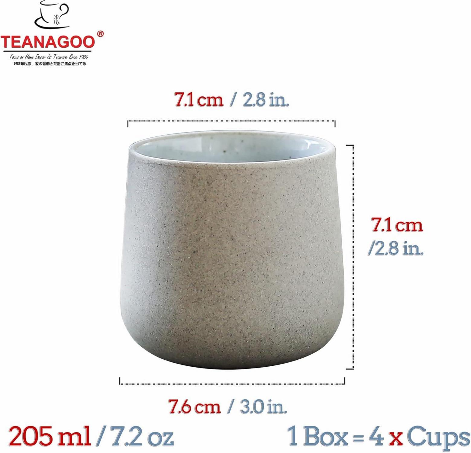 Japanische Teetassen Keramik Dunkelgrau 205ml Tee Set 4