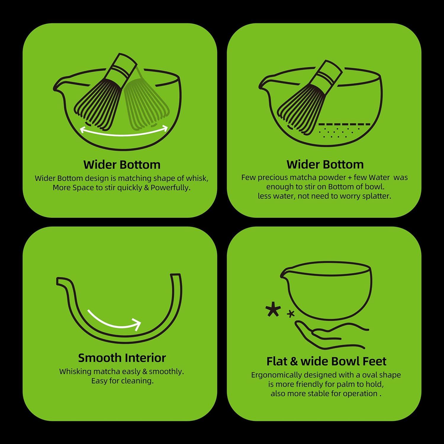 Japanische Natürliche Steinstruktur Matcha Chawan & Schneebesenablage