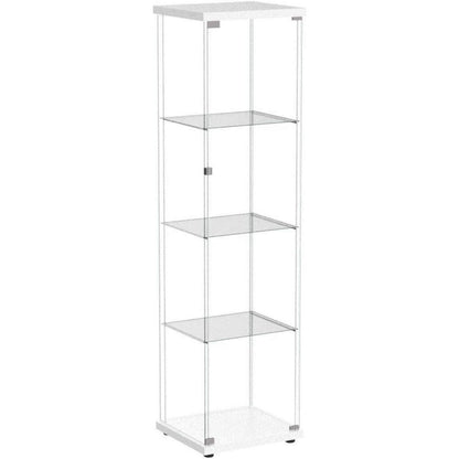 Standvitrine Weiß mit 4 Böden – Glasvitrine für Sammlerstücke