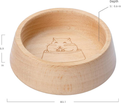 Hamster-Futternapf aus Holz für Zwerghamster Rennmäuse Mäuse 7,9cm