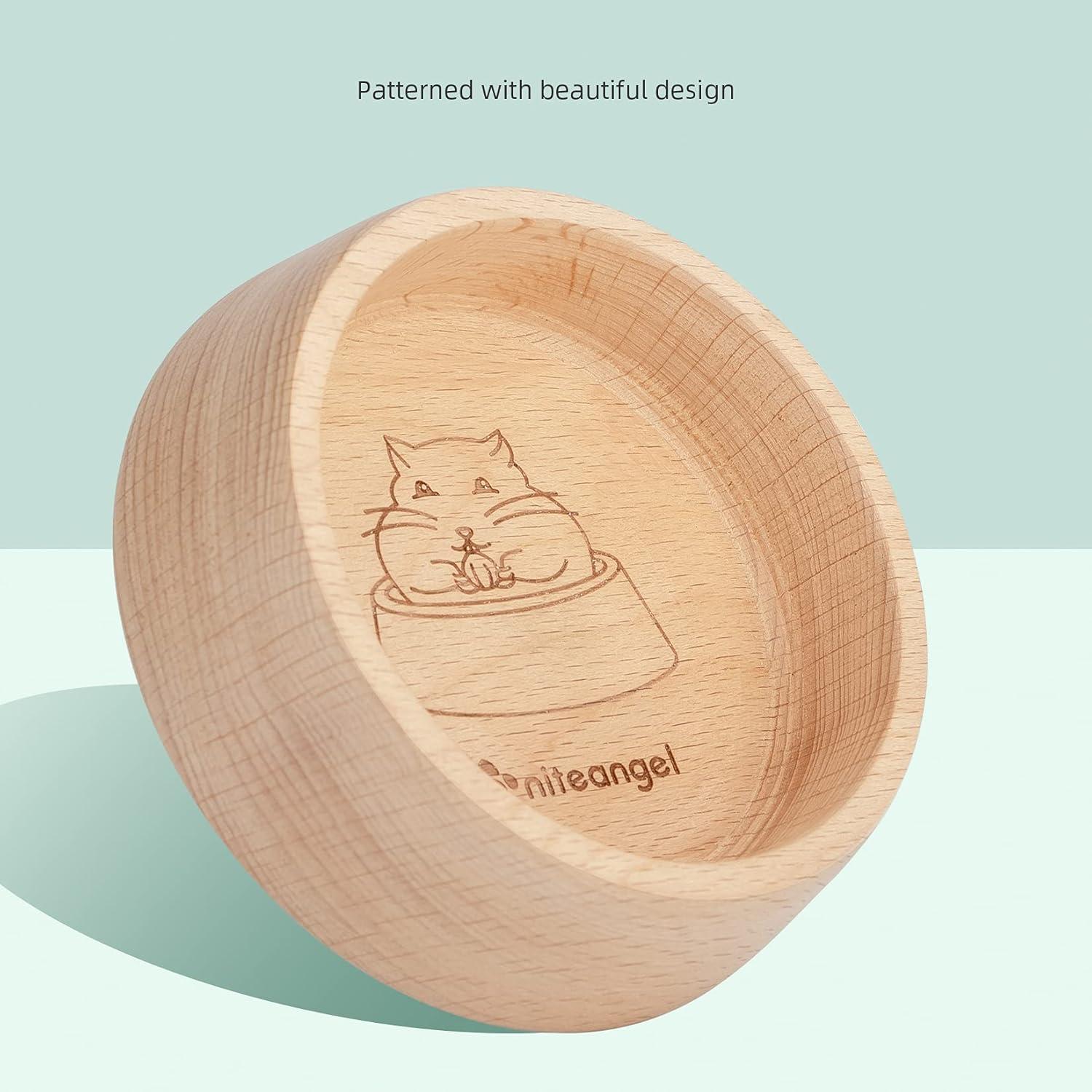 Hamster-Futternapf aus Holz 7,9cm - Kleintier-Futterschale Hammy-Muster