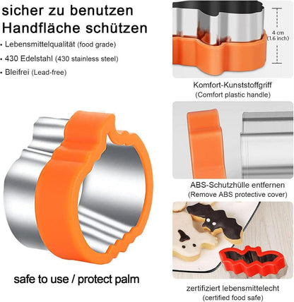 Halloween Ausstechformen Set 10-teilig Edelstahl Kinder Backen