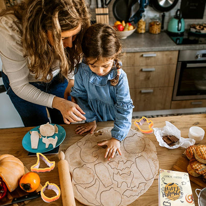 Halloween Ausstechformen Set 10-teilig Kürbis Geist Fledermaus Hexenhut Gemüse Obst Edelstahl Kinder