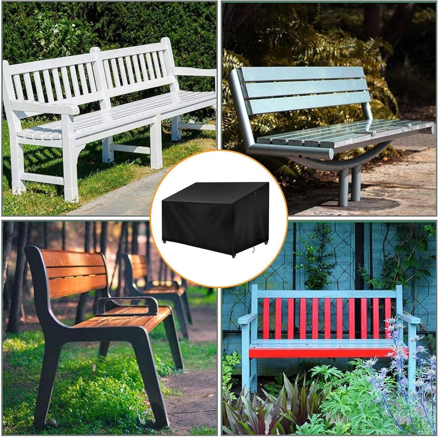 Gartenbank Abdeckung 2 Sitzer Wasserdicht 500D Oxford 134x66x63/89cm