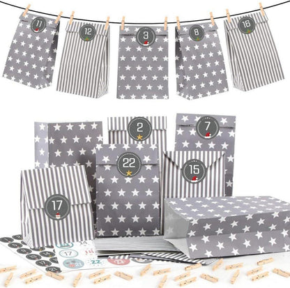 Adventskalender DIY Weihnachtskalender zum Befüllen 25 Tüten