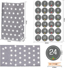 Adventskalender zum Befüllen Grau DIY Weihnachtskalender 25