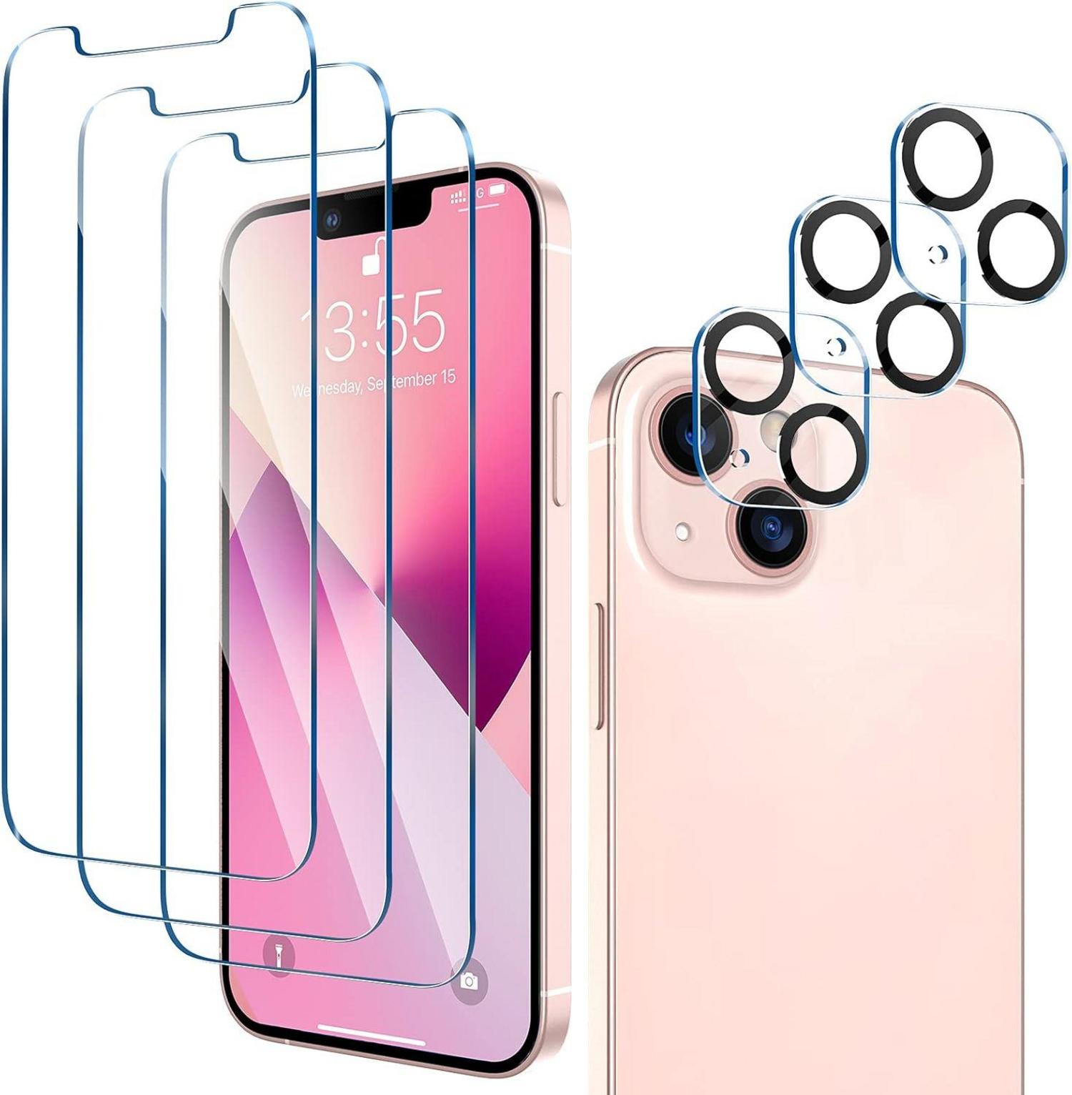 Schutzfolie für iPhone 13 Mini: 3x Glas 3x Kameraschutz