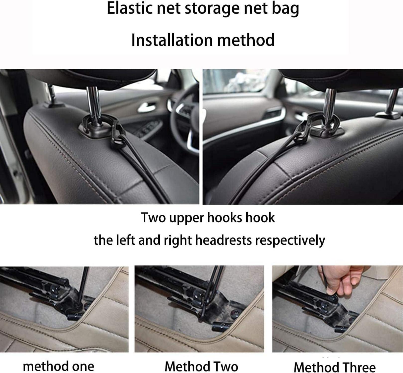 Autositz Aufbewahrungsnetz mit Haken, Dehnbares Mesh, 1 Tasche