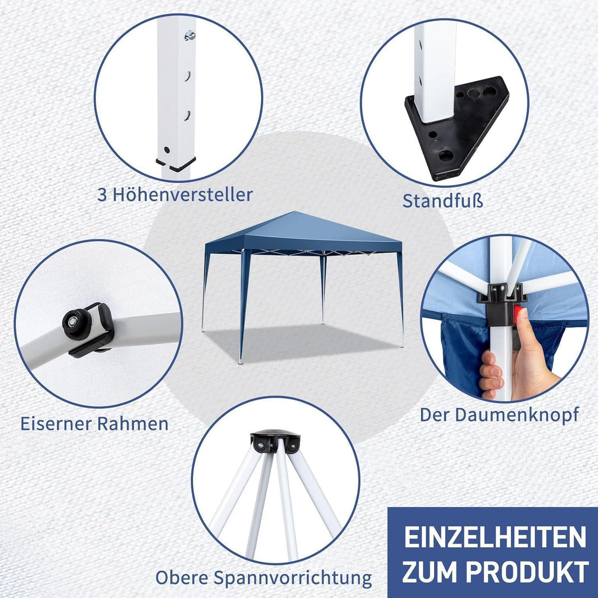 3x3 Faltpavillon – Wasserdichtes Partyzelt für Garten & Camping