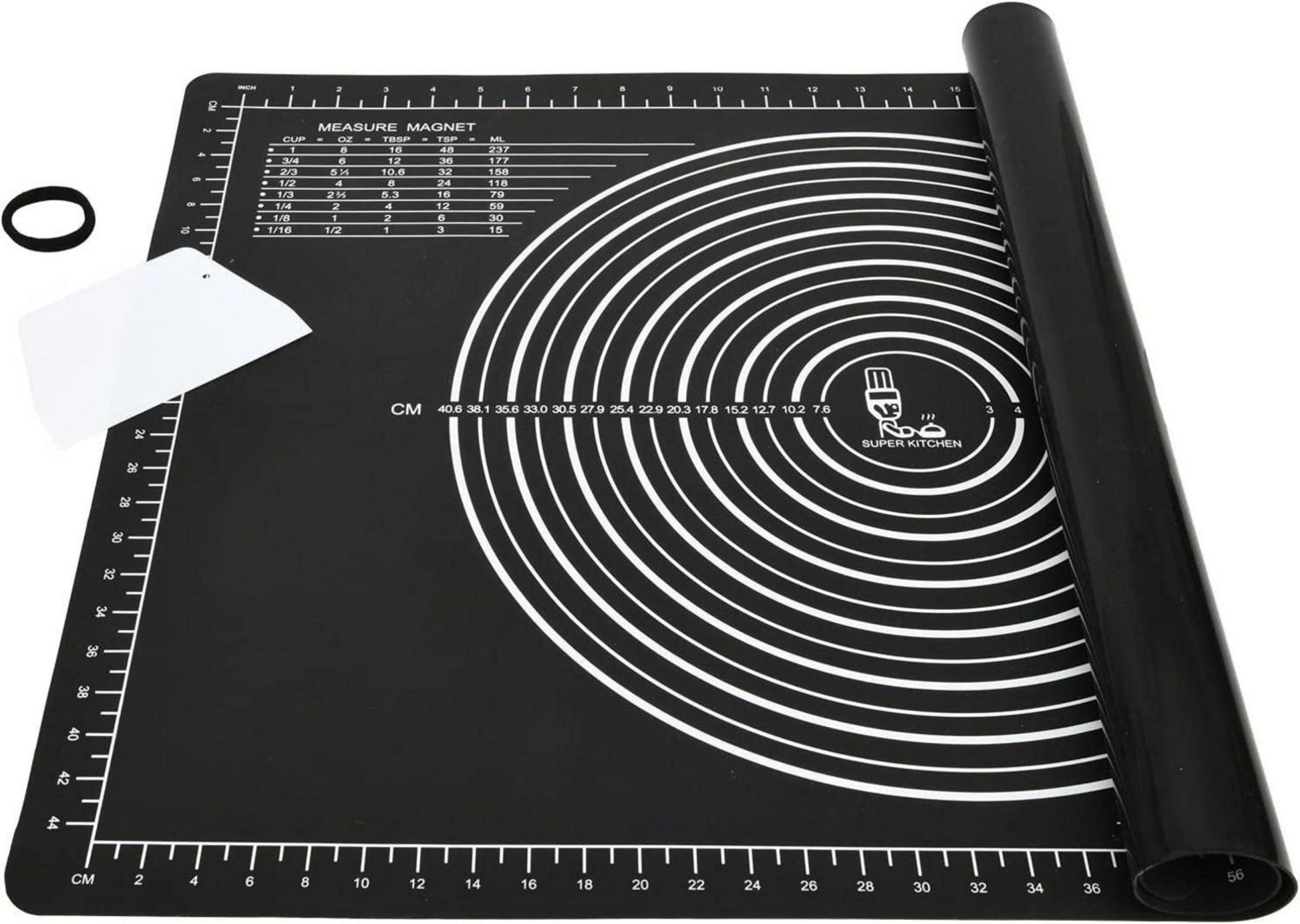 Große Rutschfeste Backmatte Silikon Teigunterlage XL Ausrollmatte
