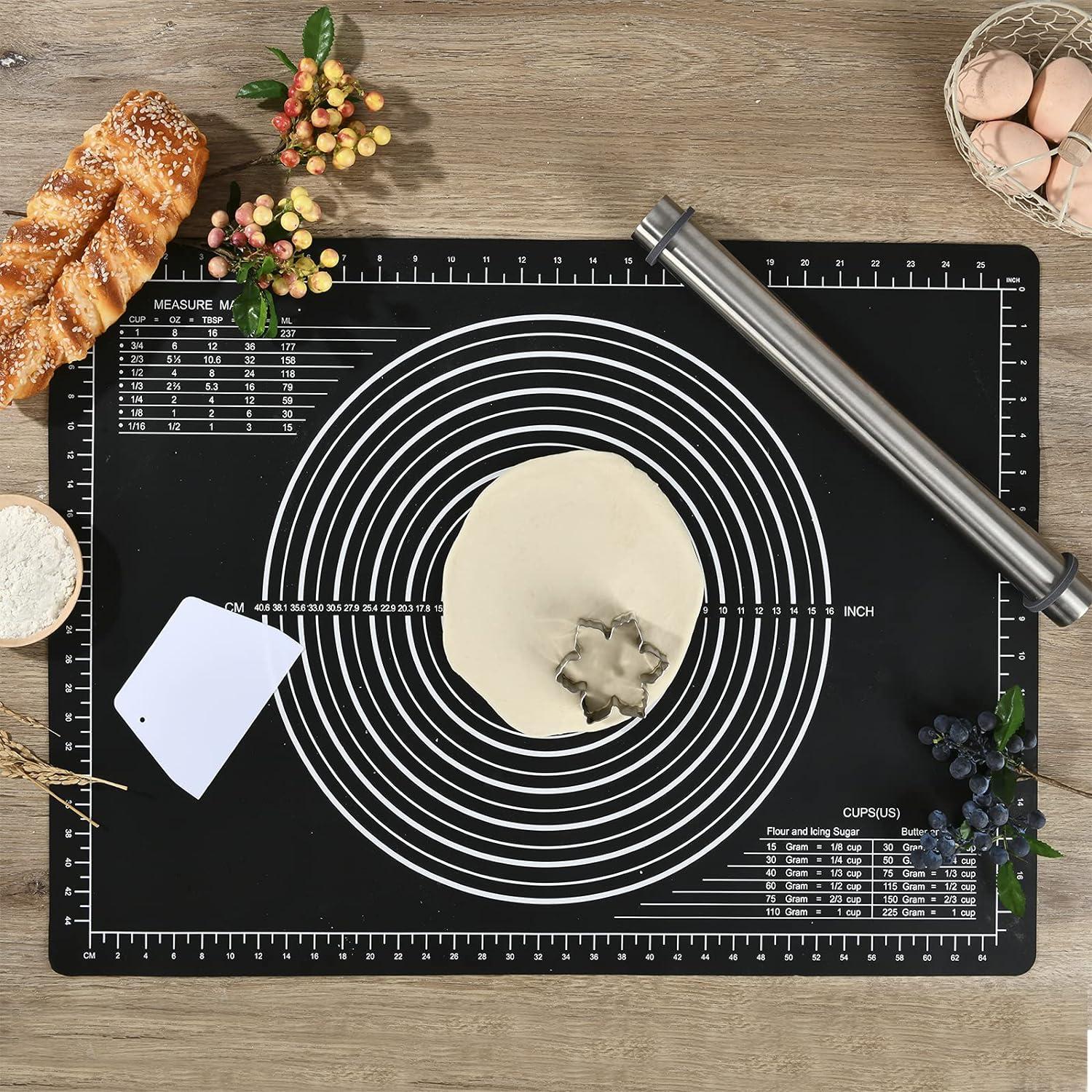 Große Rutschfeste Silikon Backunterlage XL Schwarz 71x51cm