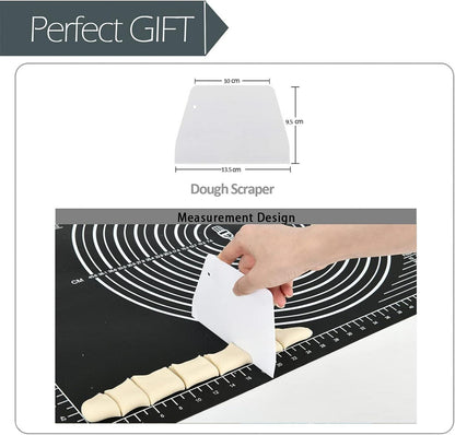 Rutschfeste Silikon Backmatte XL Teigmatte mit Teigschaber - Schwarz
