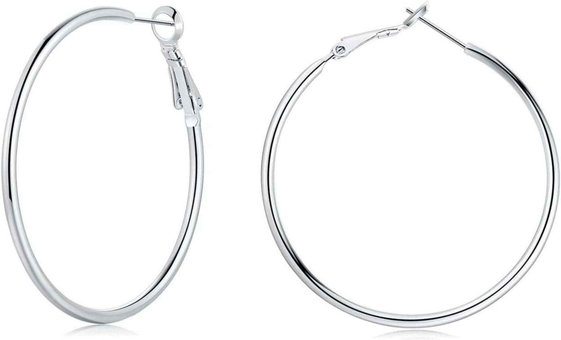 Creolen 925 Sterling Silber Set Ohrringe Damen Groß 40/50/60mm Silber
